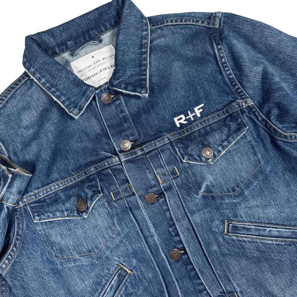 Imogene And Willie Rodan + Fields Denim Jacket Women Medium Blue Trucker R+F